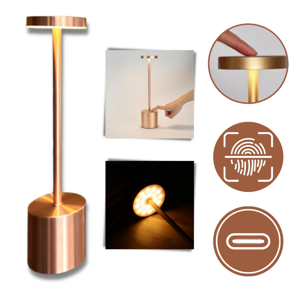 Batteridrevet genopladelig bordlampe

 - Berøringsfølsom kontakt og type C-grænseflade

 - Ozerty