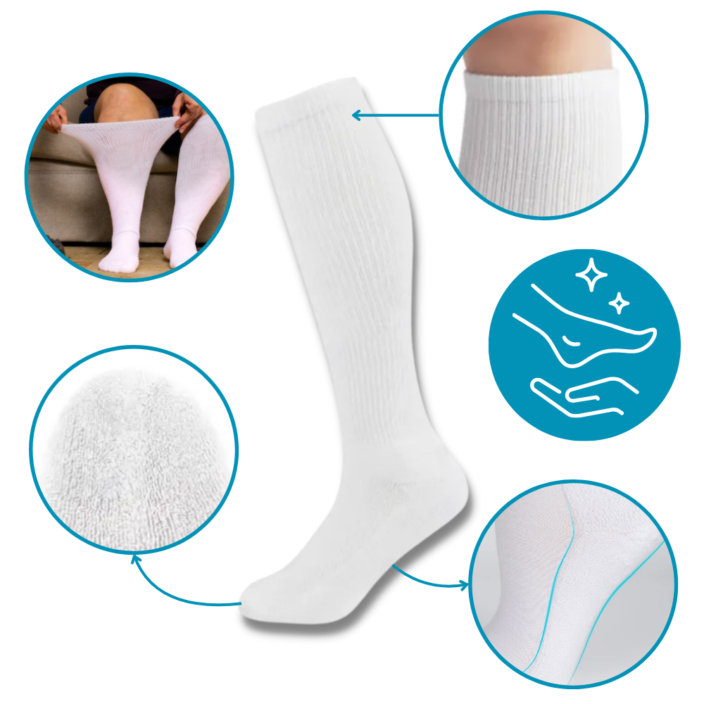 Calze a compressione per diabetici - Maggiore protezione del piede grazie al design senza cuciture - Ozerty