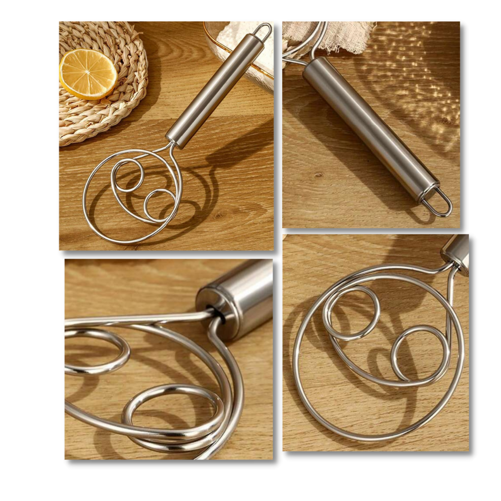 Effortless Stainless Steel Danish dough whisk - Ergonomic Design - Ozerty