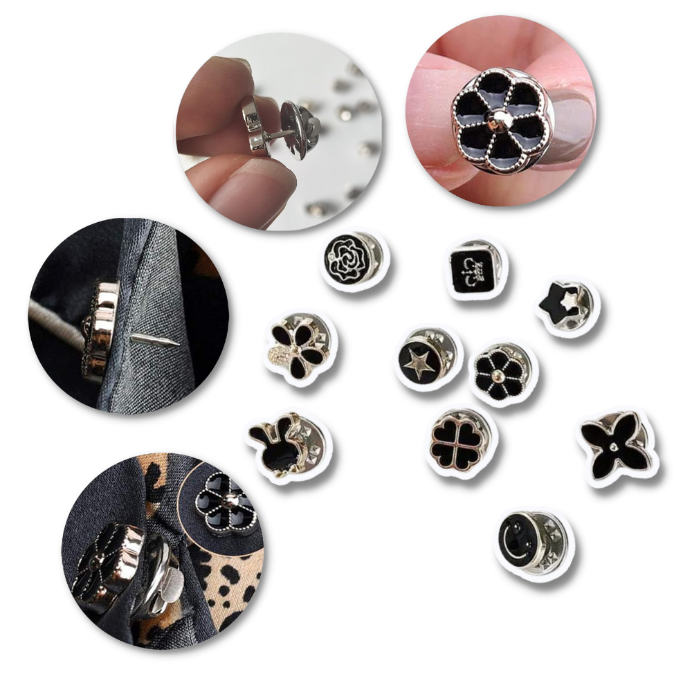 Elegant No-Sew Button Brooch Pins - Technical characteristics - Ozerty