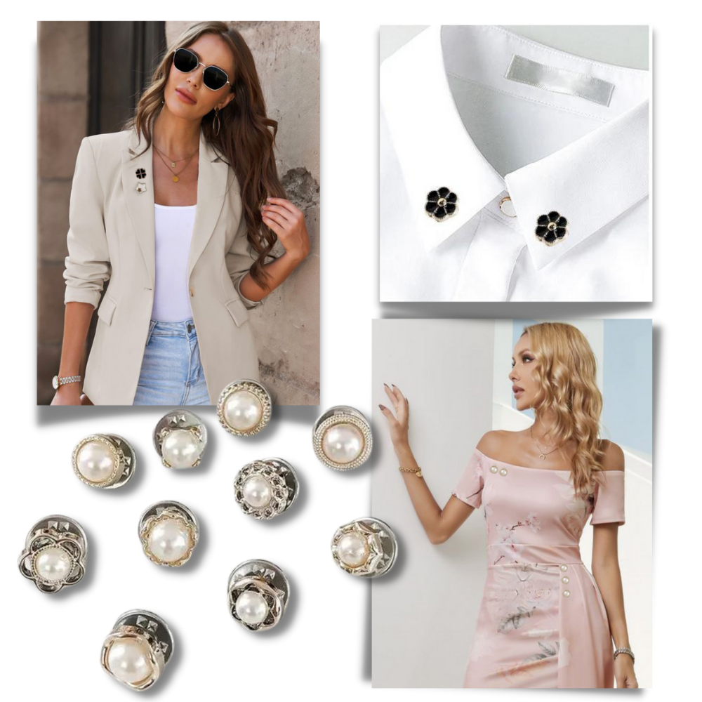 Elegant No-Sew Button Brooch Pins - Perfect for Any Outfit and Occasion - Ozerty