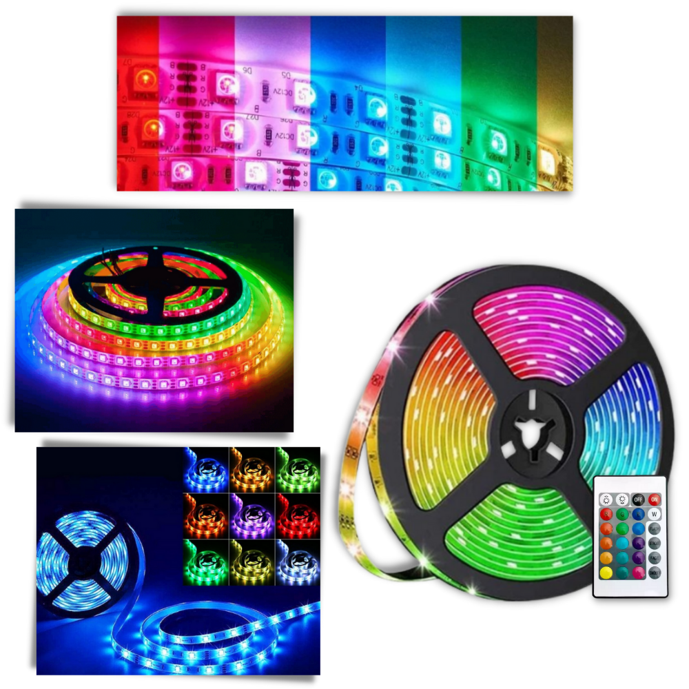 Energieffektiv RGB Led-bånd

 - Personliggør dit rum med RGB-farvetilpasning

 - Ozerty