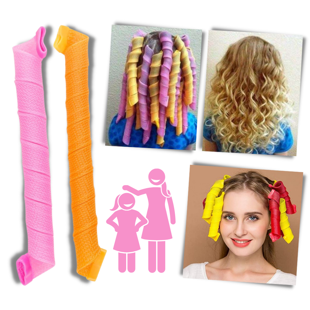 Heatless Curly Hair Roller Kit - Safe and Versatile Styling for All Ages - Ozerty