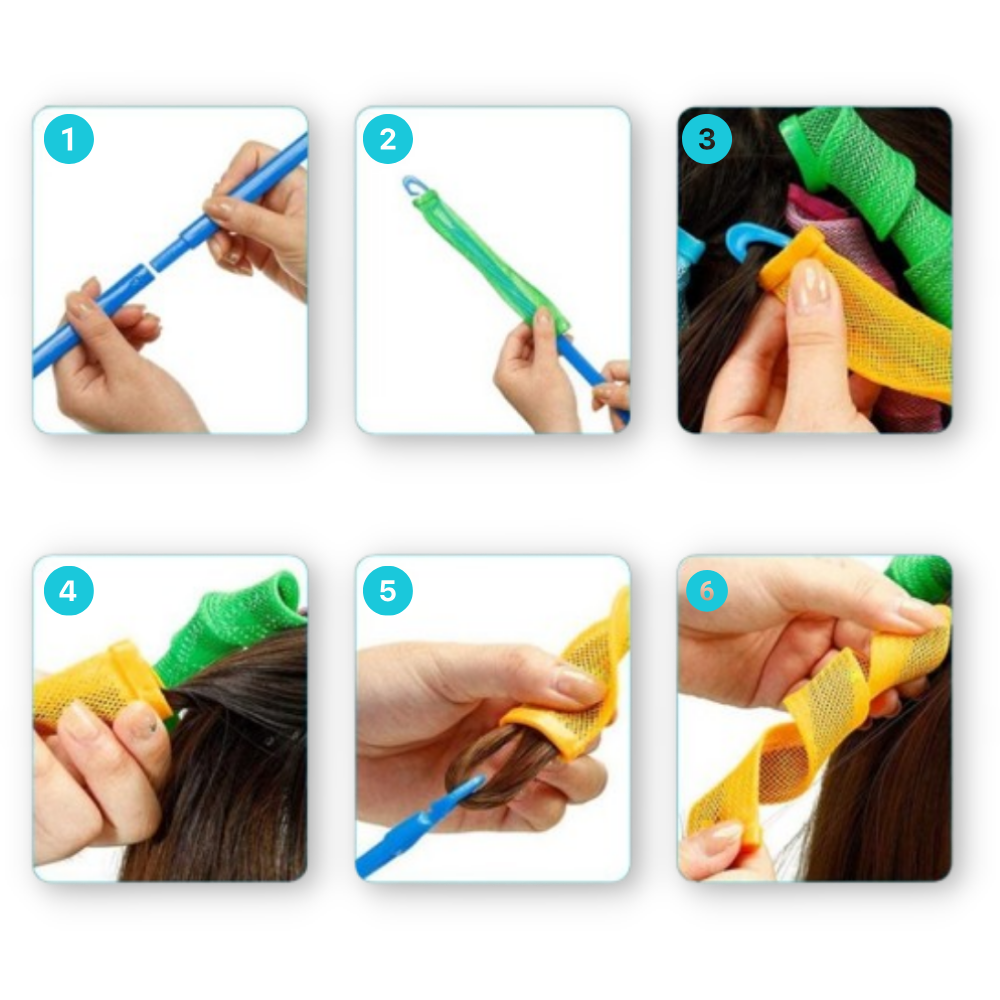 Heatless Curly Hair Roller Kit - Effortless Application - Ozerty