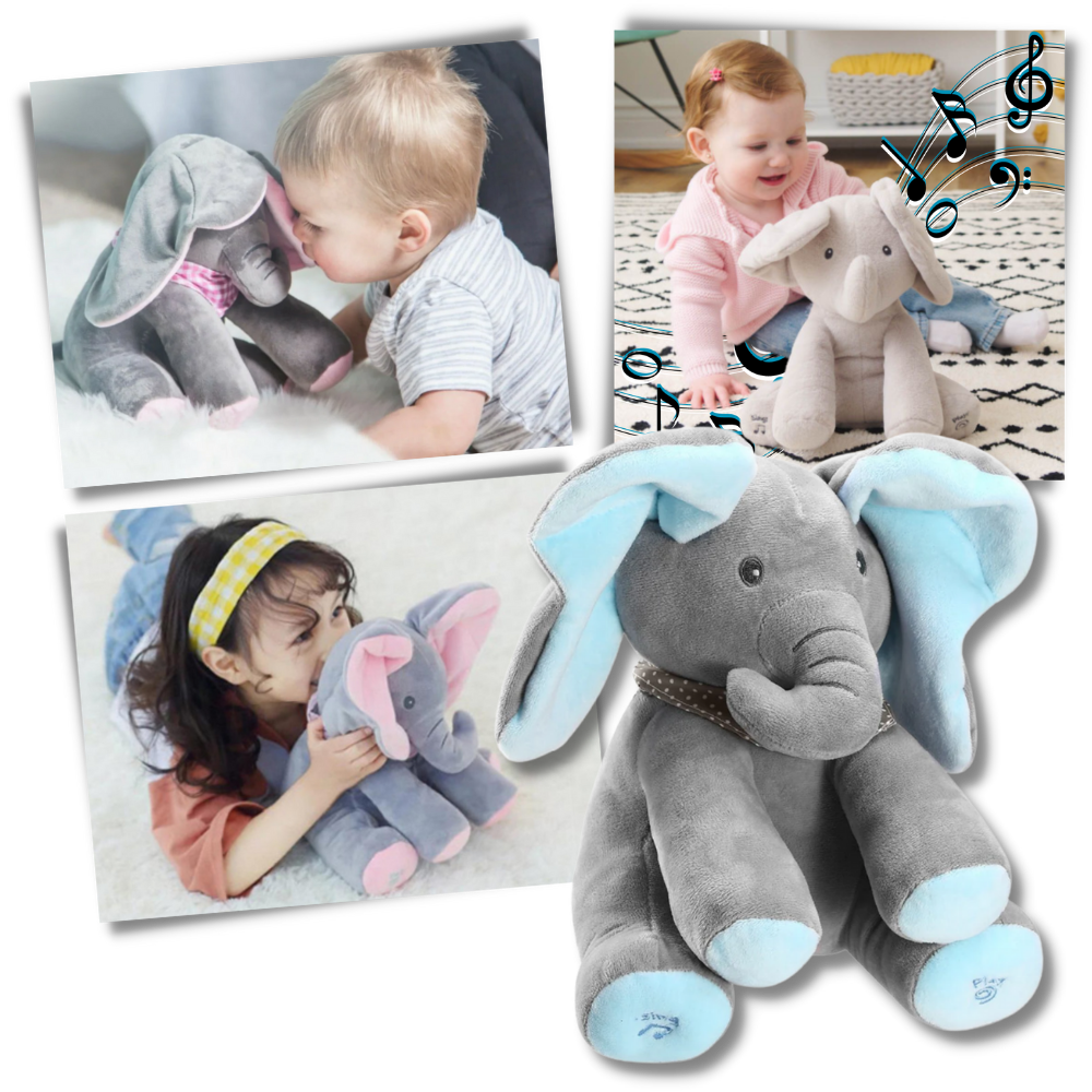 Peluche Éléphant interactif Peek a Boo - Ozerty