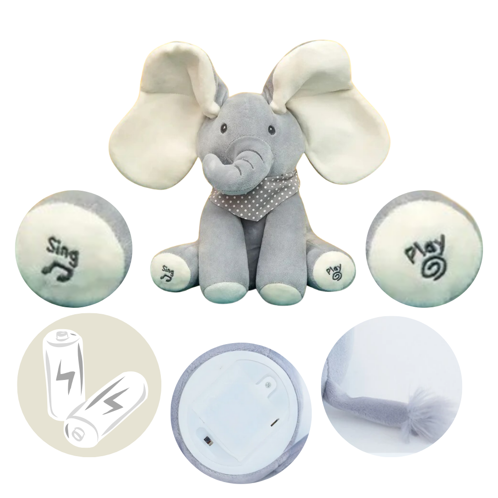 Peluche Éléphant interactif Peek a Boo - Facile à utiliser - Ouistiprix