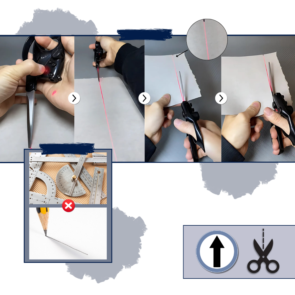 Laser Line Craft Scissors - Cut Like a Pro with No Learning Curve - Ozerty