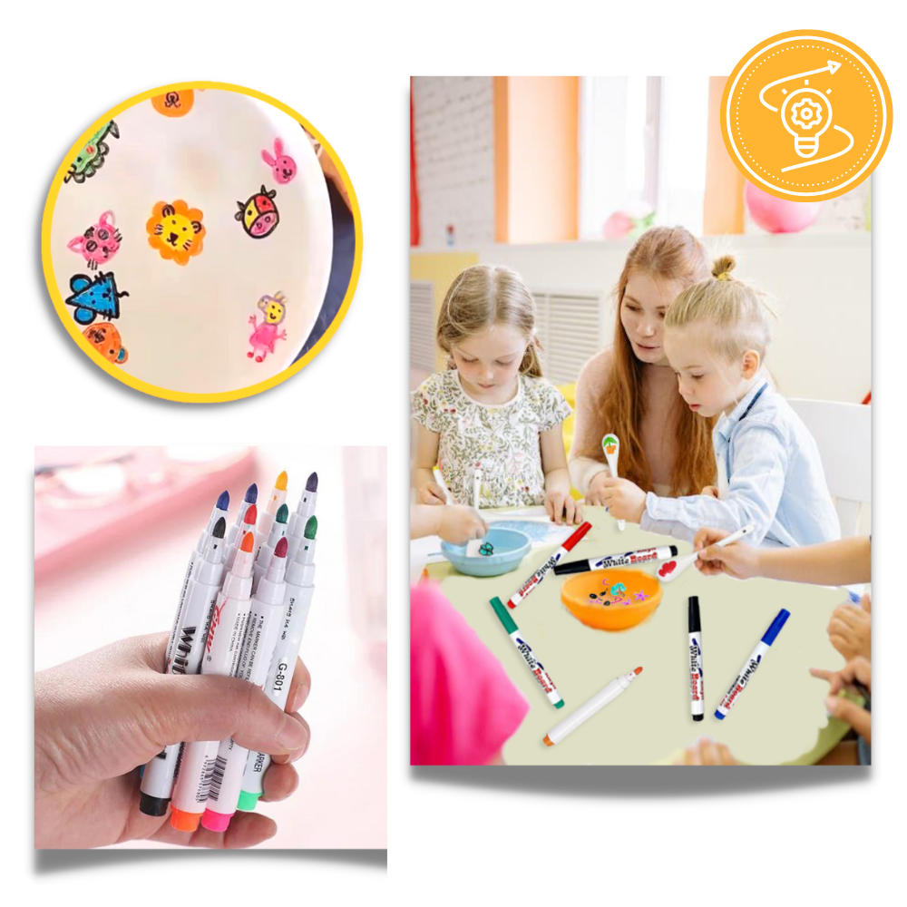 Magic Water Paint Pens Set - Perfect Activity for Kids' Creative Workshops - Ozerty