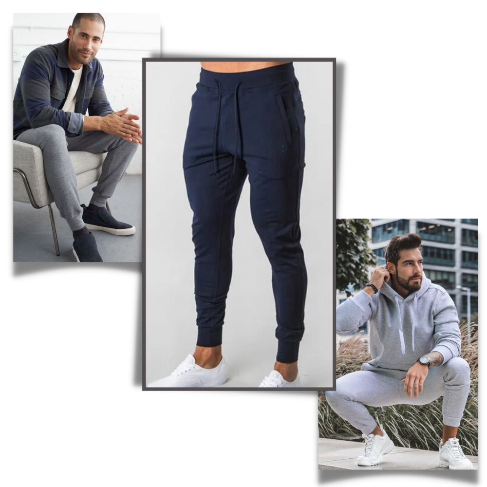 Pantaloni fitness da uomo - Pantaloni a matita di design - Ozerty