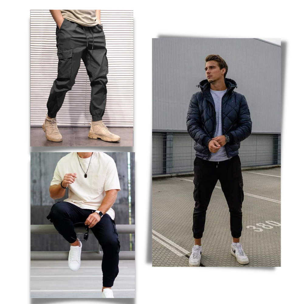 Men's Slim Fit Cargo Pants - Modern Slim Fit - Ozerty