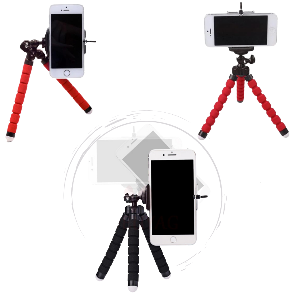 Mini mobiltripod justerbar hållare set - PERFEKT VINKEL - 360° KULHUVUD   - Ozerty