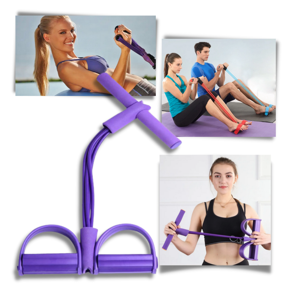 Multifunctional Pedal Resistance Bands Fitness 4 Tube  - Ozerty