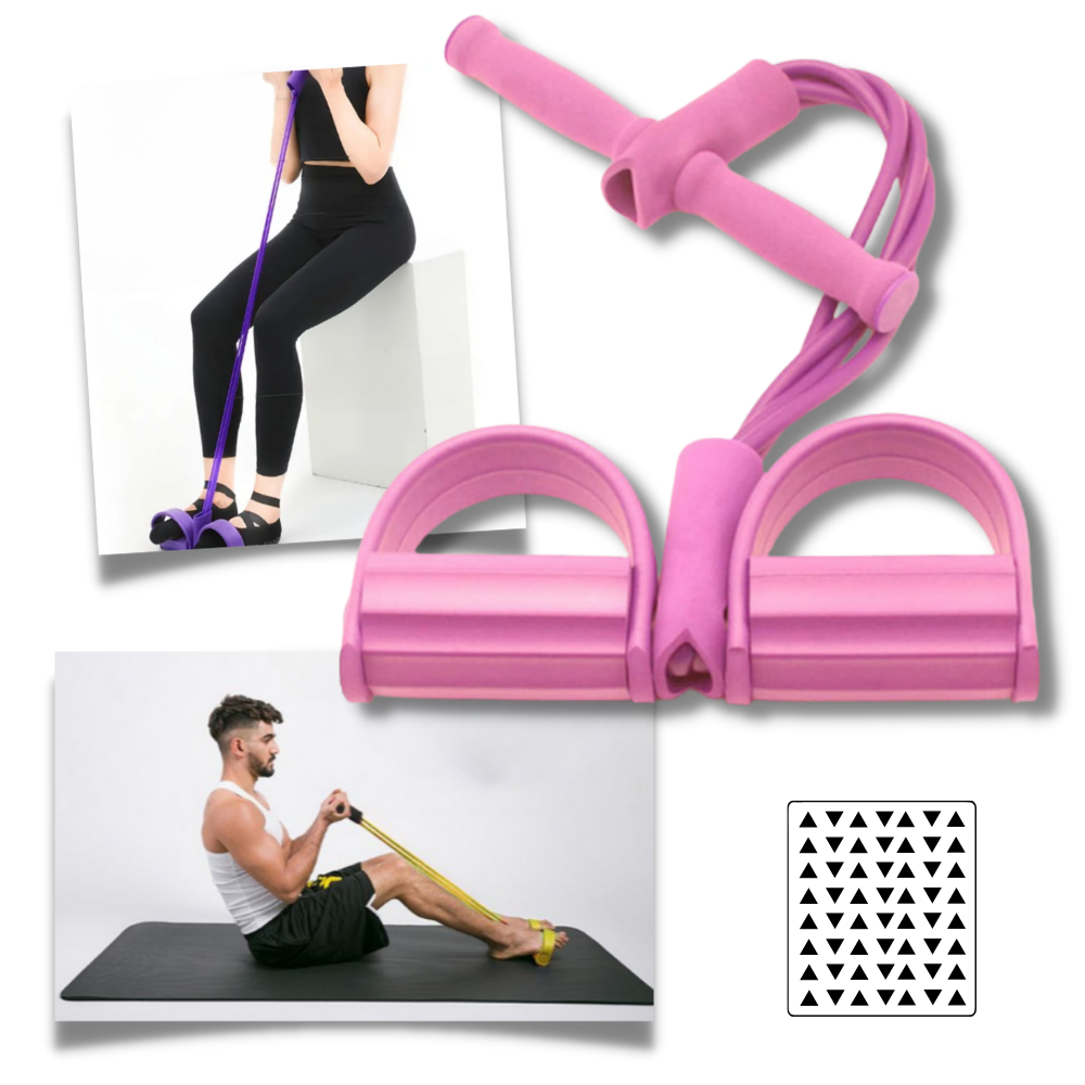 Multifunctional Pedal Resistance Bands Fitness 4 Tube  - Safe and Secure Exercise - Ozerty