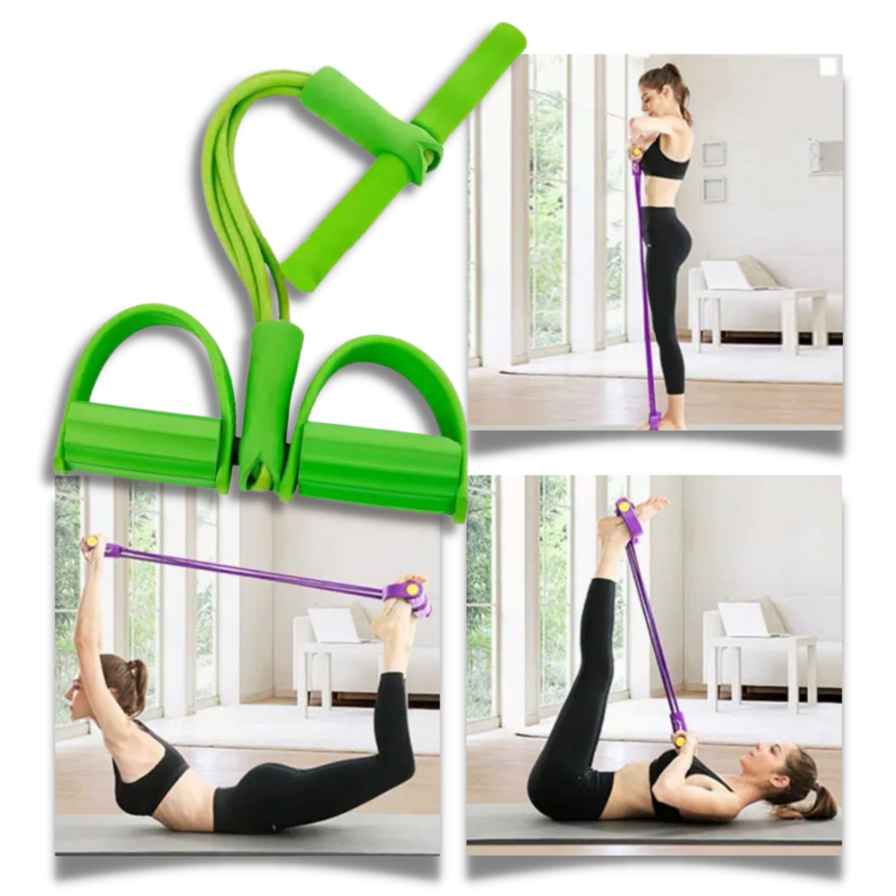 Multifunctional Pedal Resistance Bands Fitness 4 Tube  - Full-Body Workout Flexibility  - Ozerty
