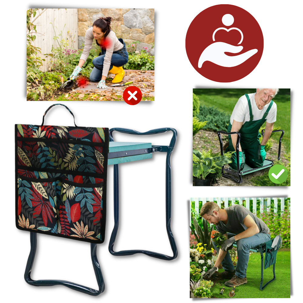 Multifunktionel knæleskammel til havearbejde

 - Gør havearbejde til en smertefri oplevelse

 - Ozerty