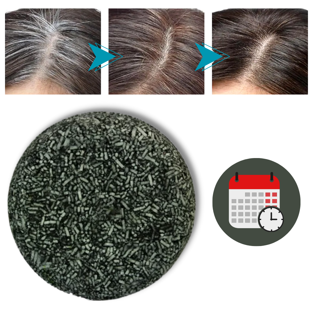 Natural Hair Darkening Bar Shampoo - Visible Results in 3 weeks - Ozerty