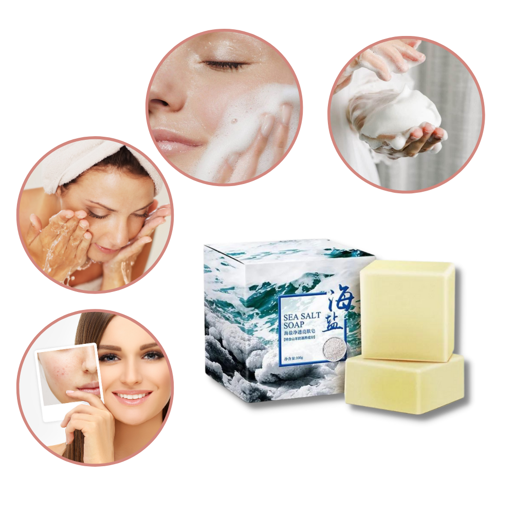 Natural Sea Salt Antiacne Soap - Sea Salt for Acne Treatment - Ozerty