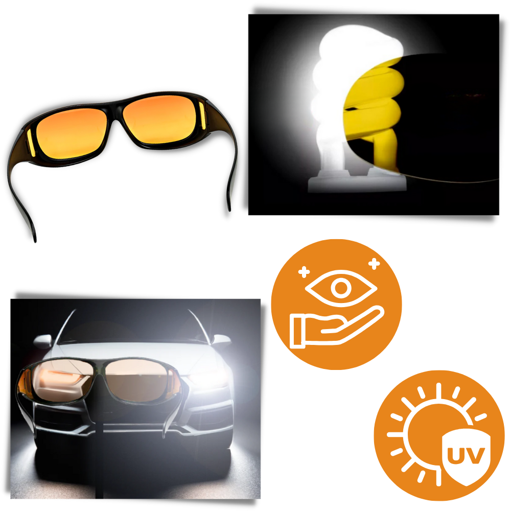 Glasögon för bilkörning i mörker - Förbättrad klarhet vid körning i mörker - Ozerty