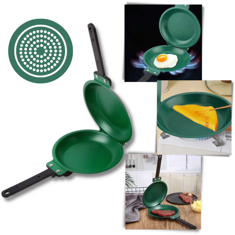 Non-stick Double Sided Pan - Enjoy cooking with non-sticky pan - Ozerty