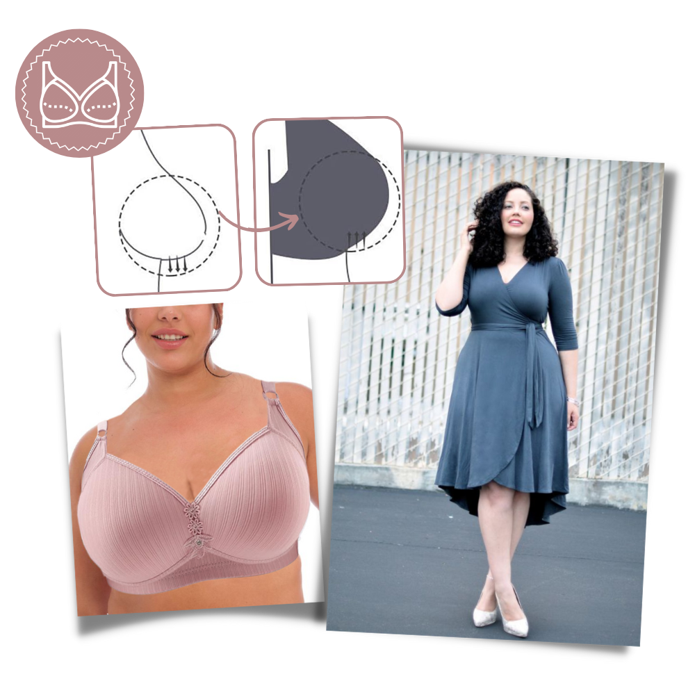 Plus Size Wireless Push-Up Bra - Supportive and Flattering - Ozerty