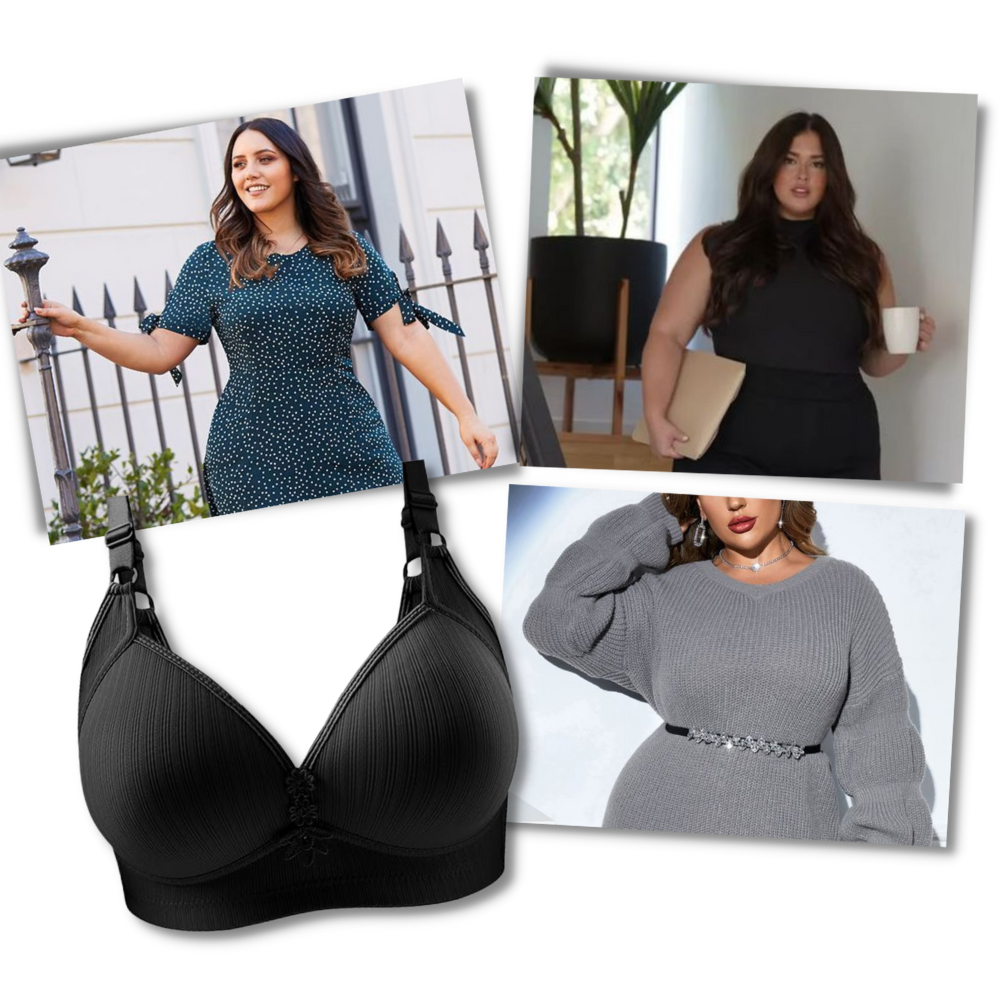 Plus Size Wireless Push-Up Bra - Versatile Style - Ozerty