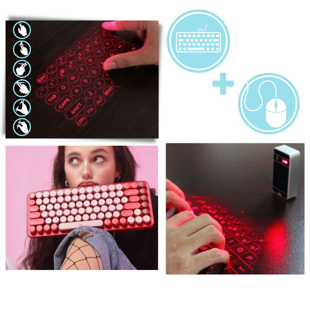 Bærbart holografisk tastatur

 - Problemfri kontrol

 - Ozerty