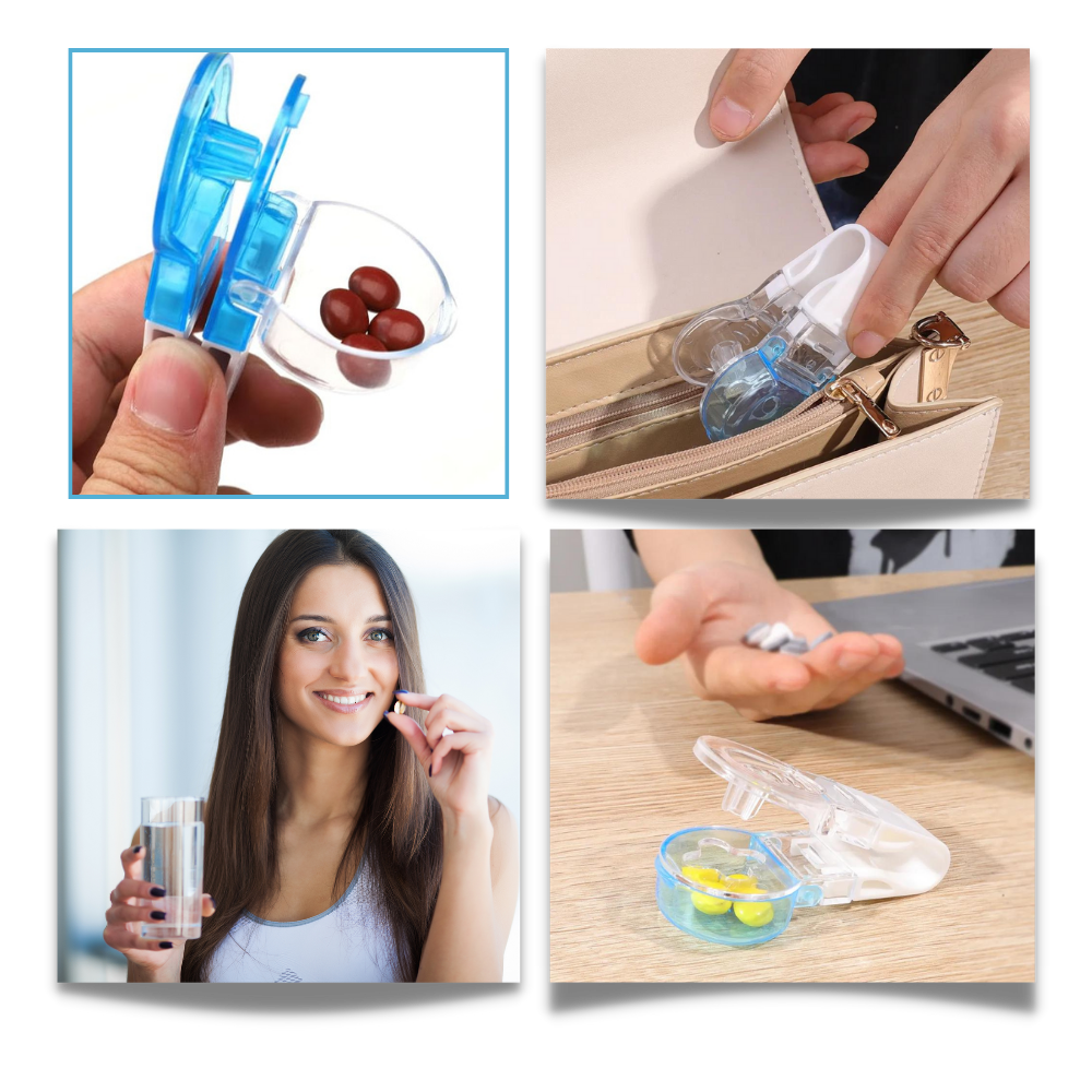 Bärbar piller dispenser - Kompakt och hygienisk - Ozerty