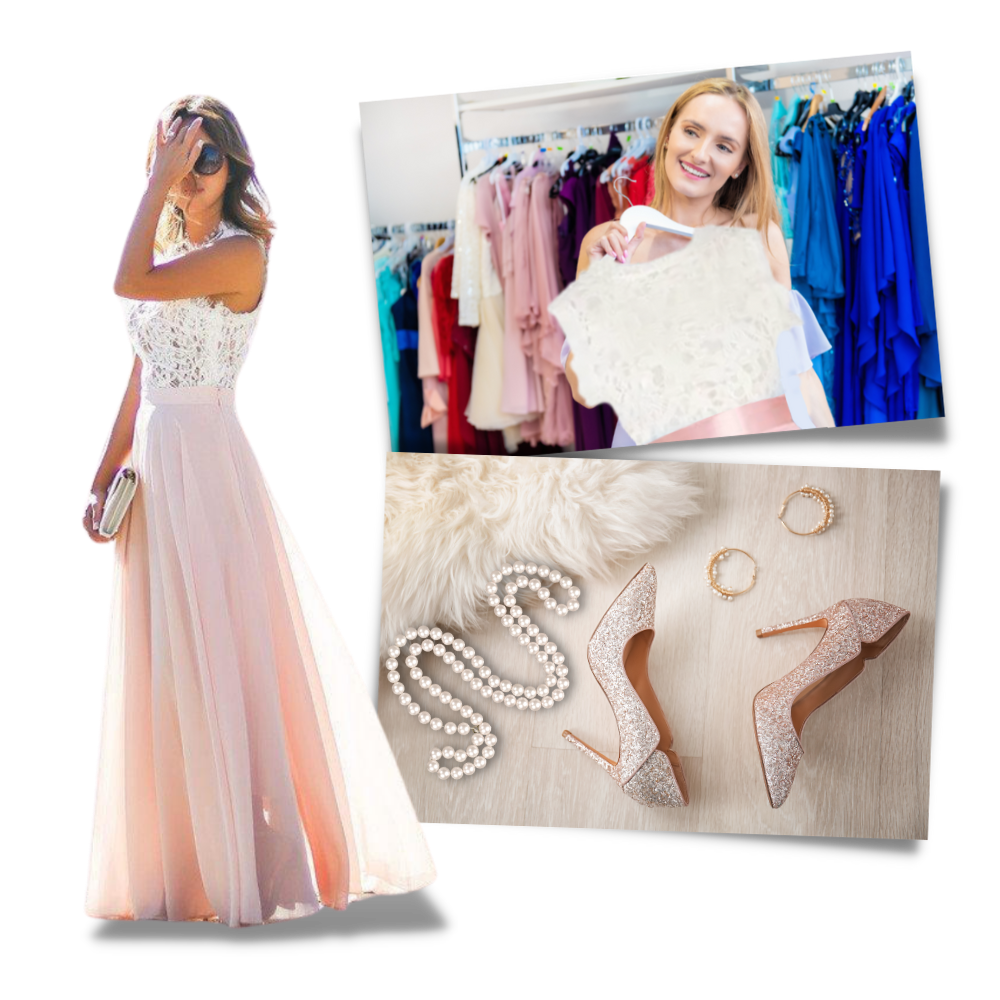 Prairie Chic Lace Chiffon Dress - Versatile Styling Options - Ozerty