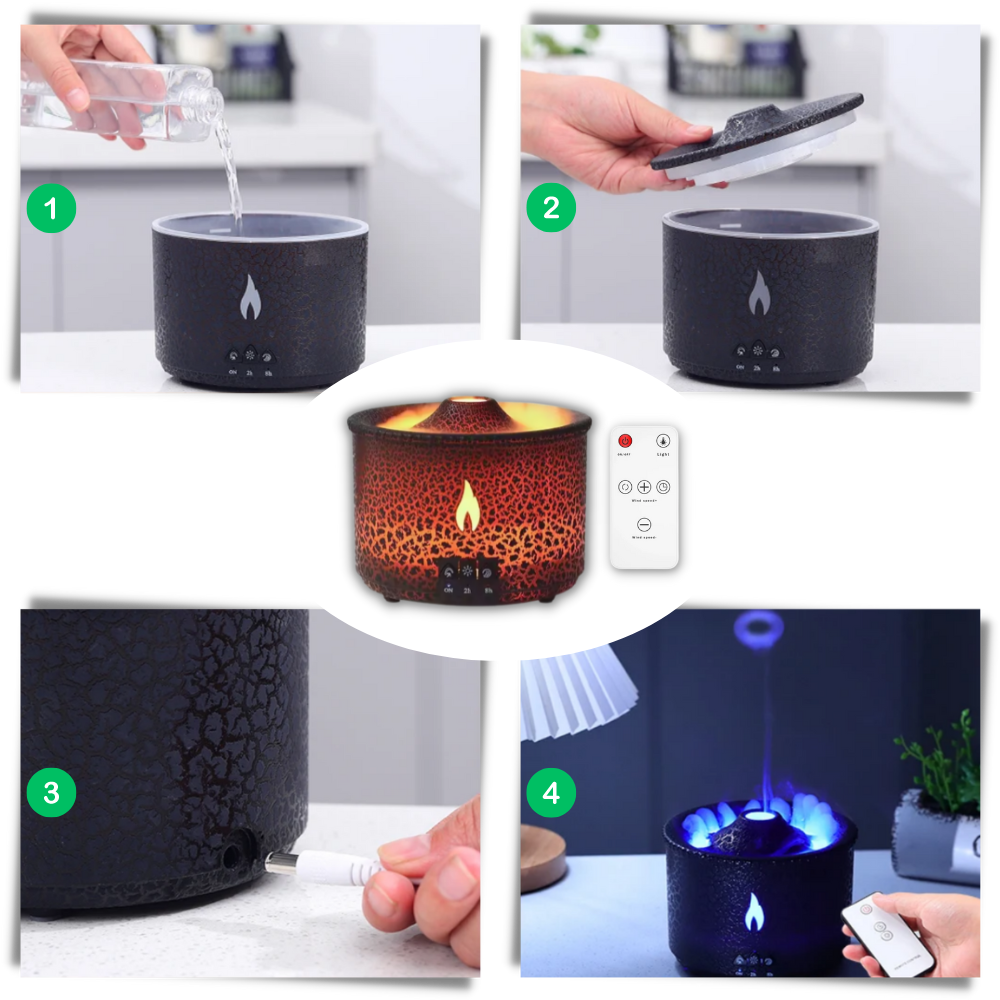 Relaxing volcano humidifier - Enhance Your Space With Aroma - Ozerty