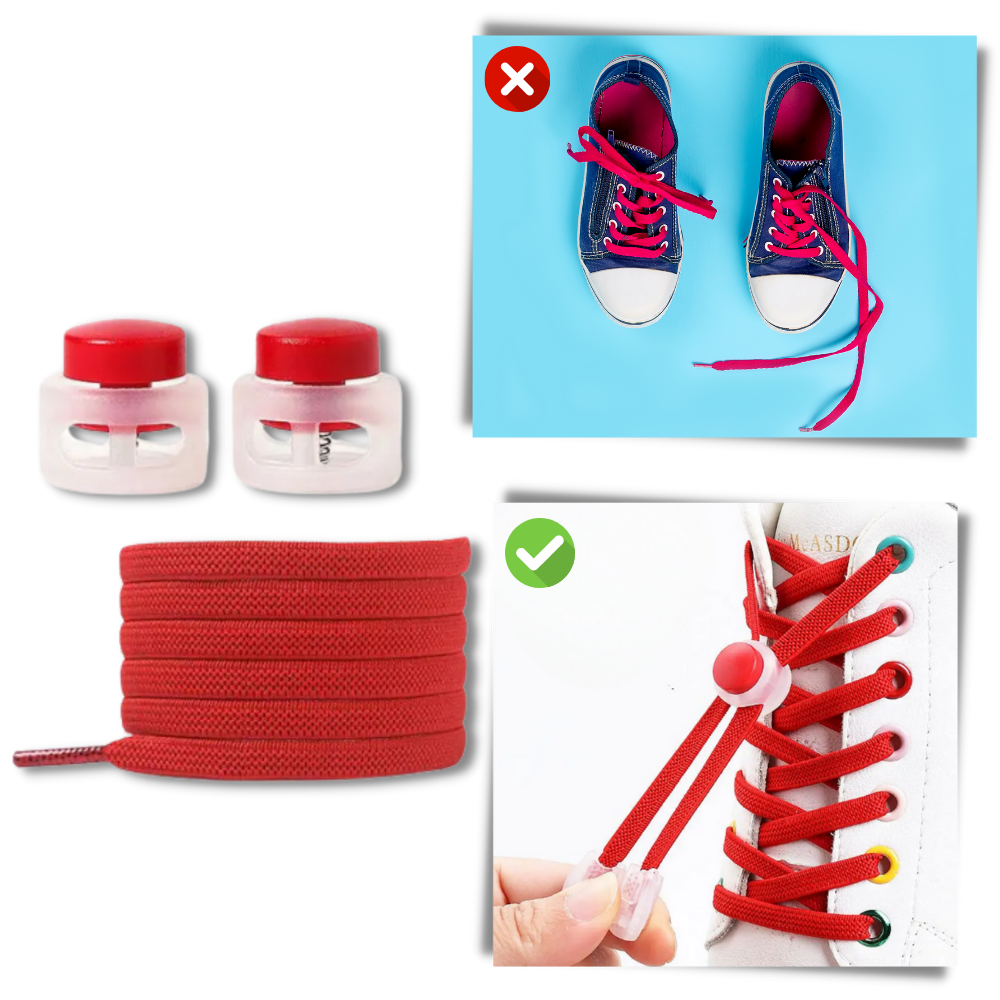Safe Fashionable Lock Laces - Eliminate the Hassle of Loose Laces - Ozerty