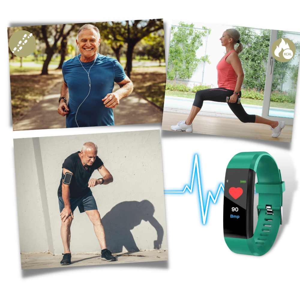 Smartwatch per anziani - Monitoraggio completo della salute e della forma fisica - Ozerty