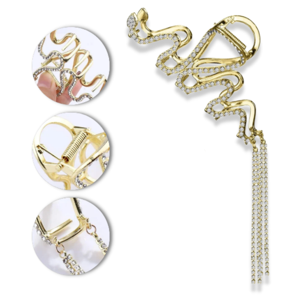 Snake Tassel Claw clip for hair - Comfortable and Secure Hold - Ozerty