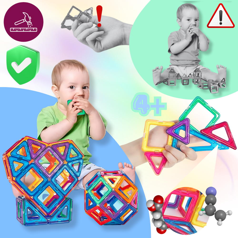Snap & Build Magnetic Blocks - Crafted for Longevity and Safety - Ozerty