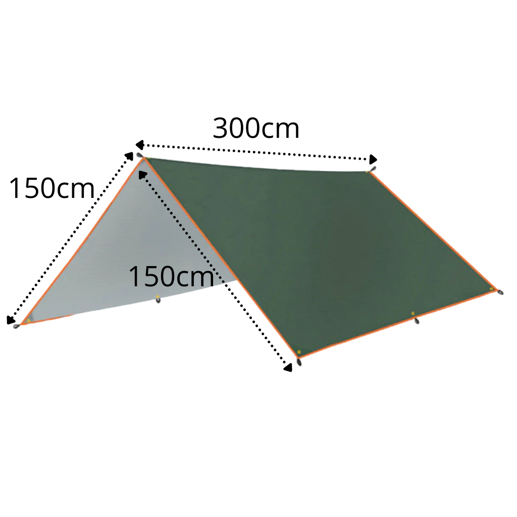 Waterproof Camping Tarp Set - Dimensions - Ozerty