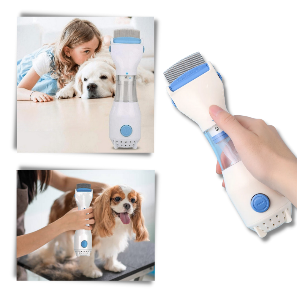 Pettine elettrico universale per pidocchi - Soluzione versatile contro i pidocchi per tutti i tipi di capelli e gli animali domestici - Ozerty