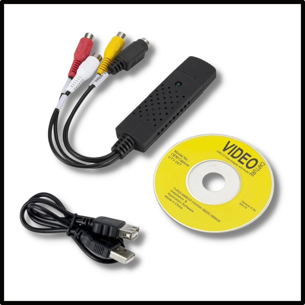 USB 2.0 Easier Cap Video TV DVD VHS DVR Capture Adapter - Product content - Ozerty