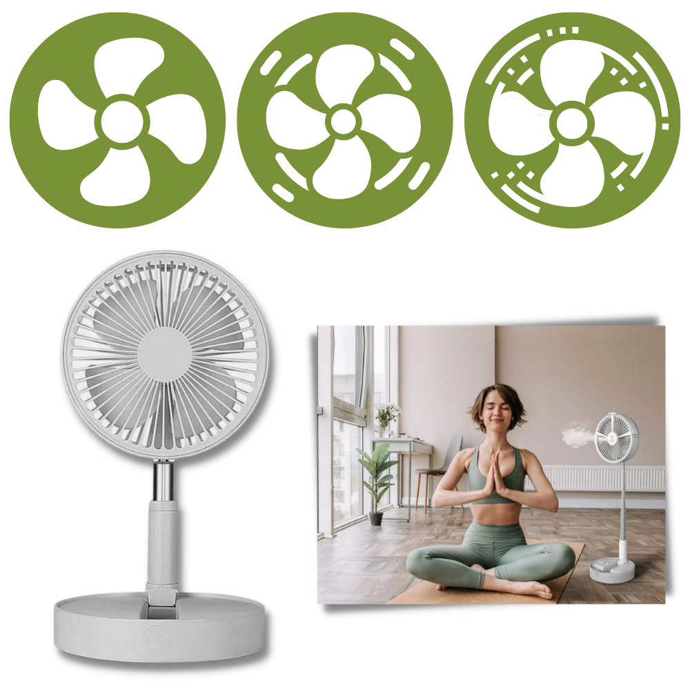 Ventilateur portable à chargement USB

 - Fonctionnalité intelligente pour un refroidissement personnalisé

 - Ozerty