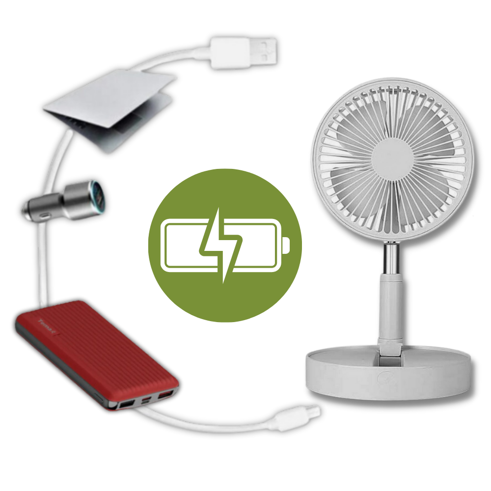 Ventilateur portable à chargement USB

 - Puissance sans effort, refroidissement en tout lieu

 - Ozerty