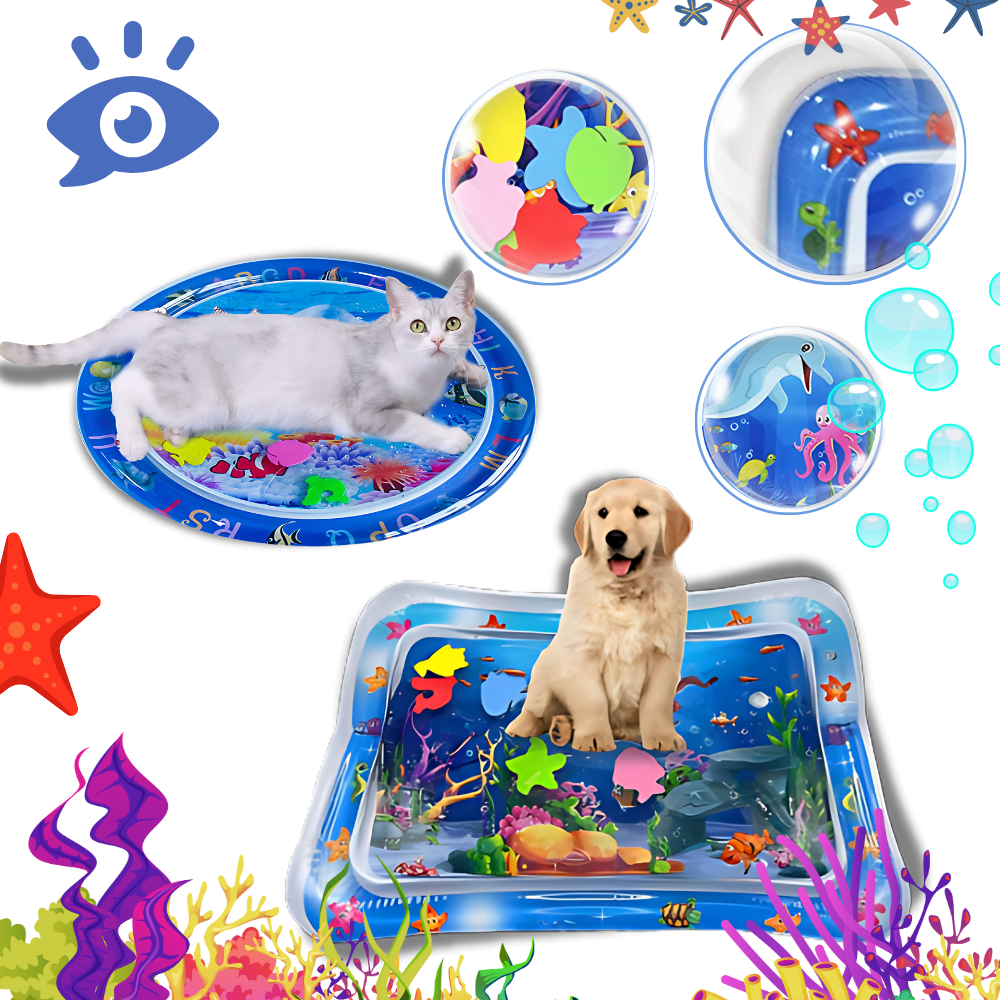 Vibrant Pet Water Mat - Stimulating Design - Ozerty