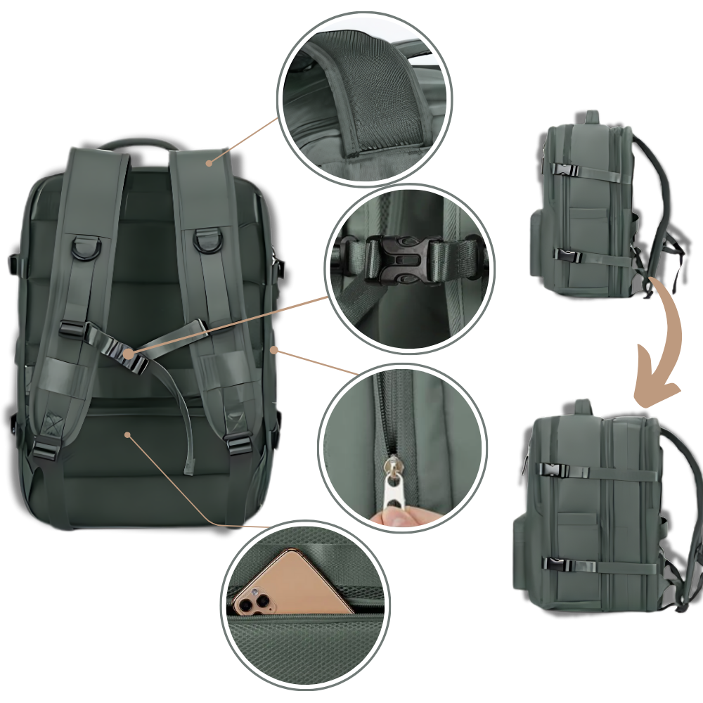 Waterproof USB Charging Travel Rucksack - Safeguard On The Go - Ozerty
