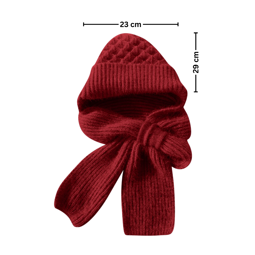 Windproof Knitted Hooded Hat with integrated Scarf and Ear Protection - Technical characteristics - Ozerty