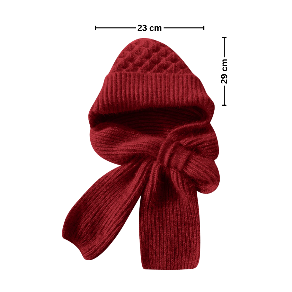 Bonnet à capuche en tricot coupe-vent avec écharpe et protège-oreilles  - Caractéristiques techniques - Ouistiprix