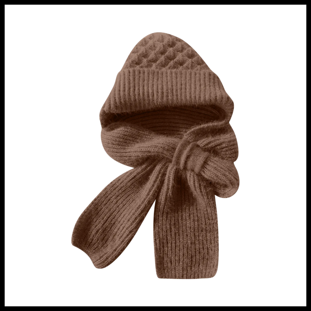 Windproof Knitted Hooded Hat with integrated Scarf and Ear Protection - Product content - Ozerty