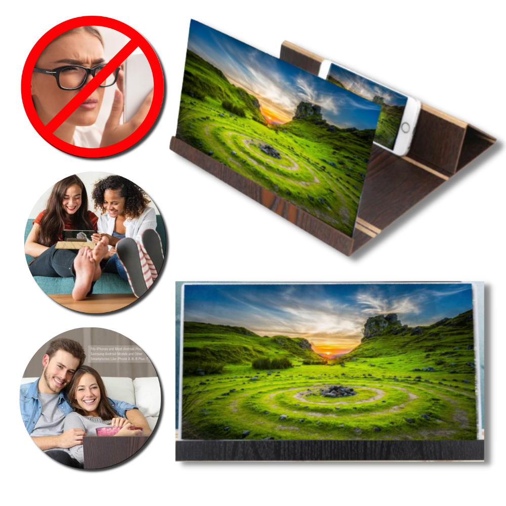  Wood Mobile Phone Screen Magnifier - Enhanced Viewing Pleasure  - Ozerty
