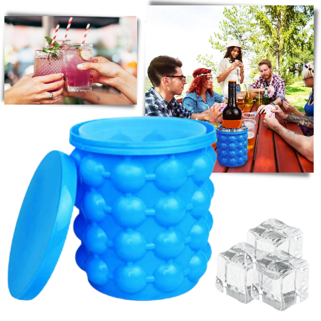 Silicone ice cube bucket - Compact and portable - Ozerty