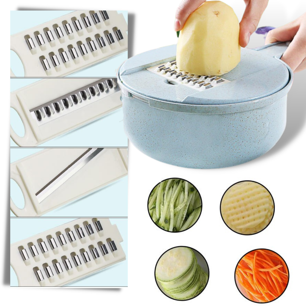 Vegetable cutter 8 in 1 - Removable blades - Ozerty