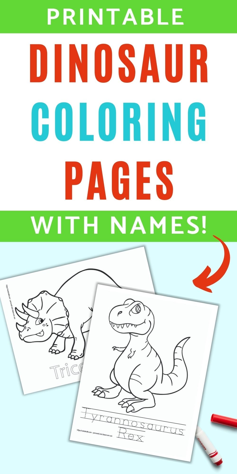 dinosaur coloring pages with names the artisan life