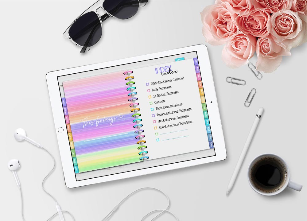 Rainbow Digital Planner - Daily, Weekly, and Monthly Digital Planner