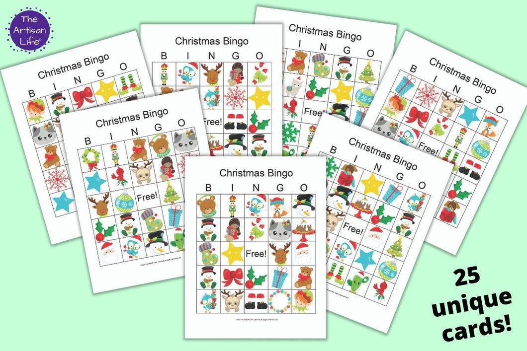 Free christmas bingo set