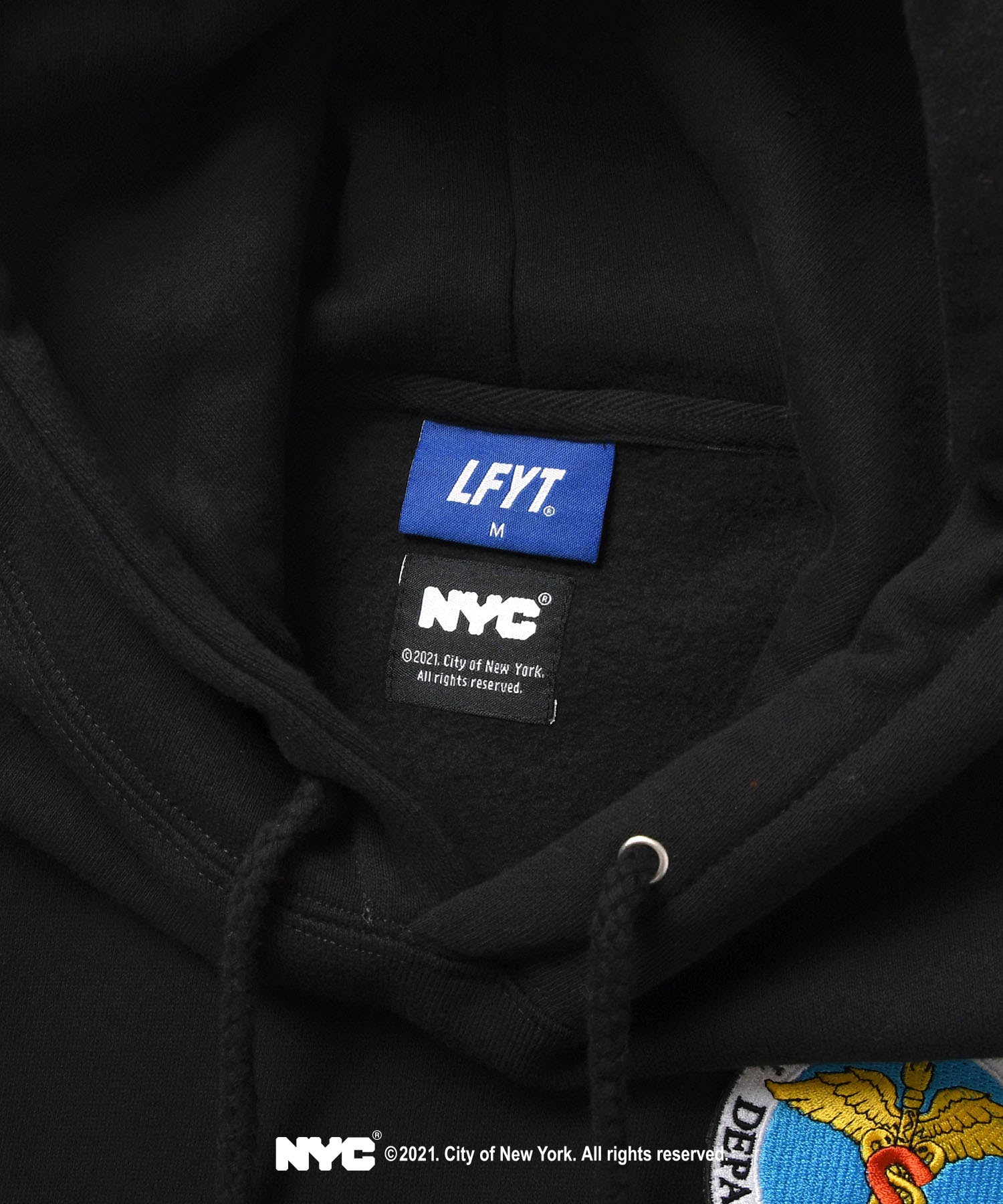 LFYT X DSNY COMMUNITY SERVICES PULLOVER HOODIE LS210503  BLACK